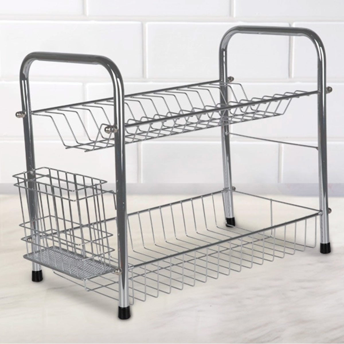 SECA PLATOS RIPLEY HOME DOBLE DE ACERO INOXIDABLE PLATEADO - 1