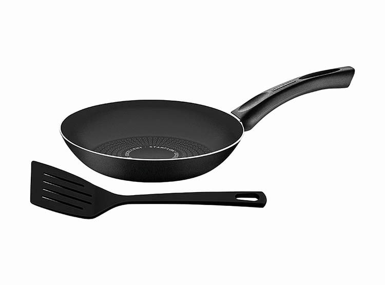 SARTÉN CON ESPÁTULA TRAMONTINA PARIS ALUMINIO NEGRO 28 CM - 1