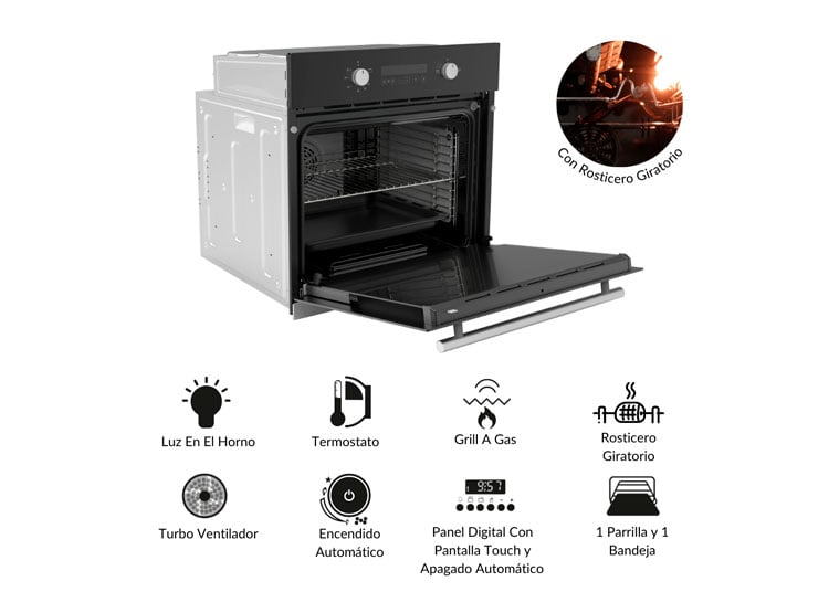 HORNO EMPOTRABLE GAS KLIMATIC BONN 70L - 2