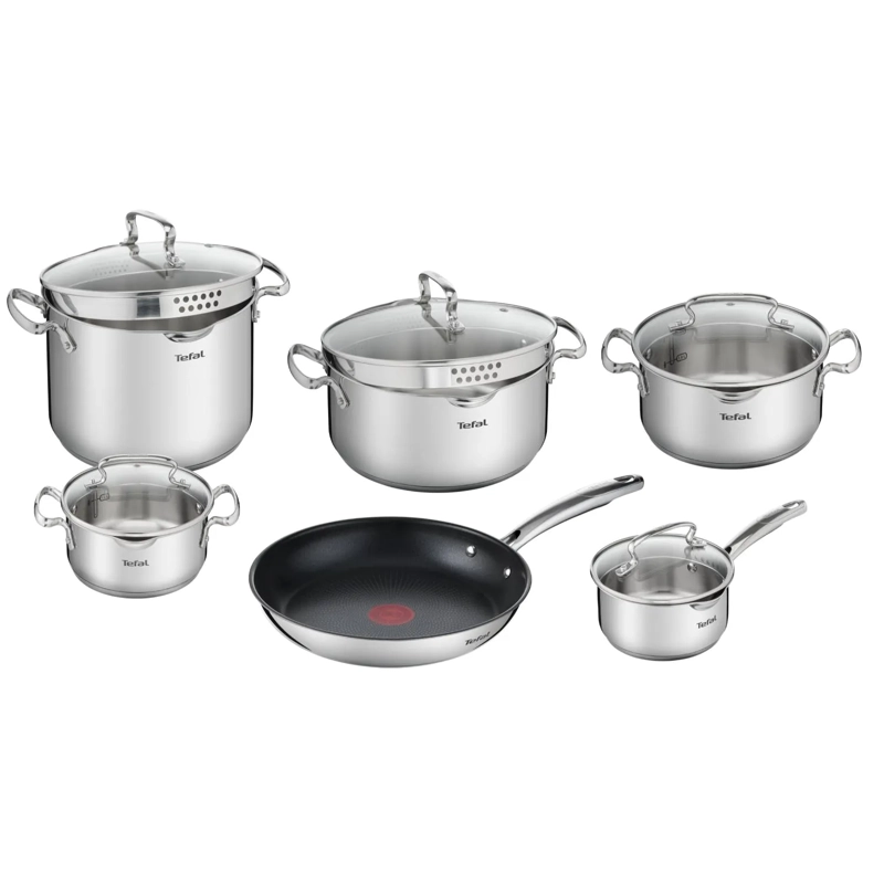 JUEGO DE OLLAS T-FAL DUETTO ACERO 11 PIEZAS - 1