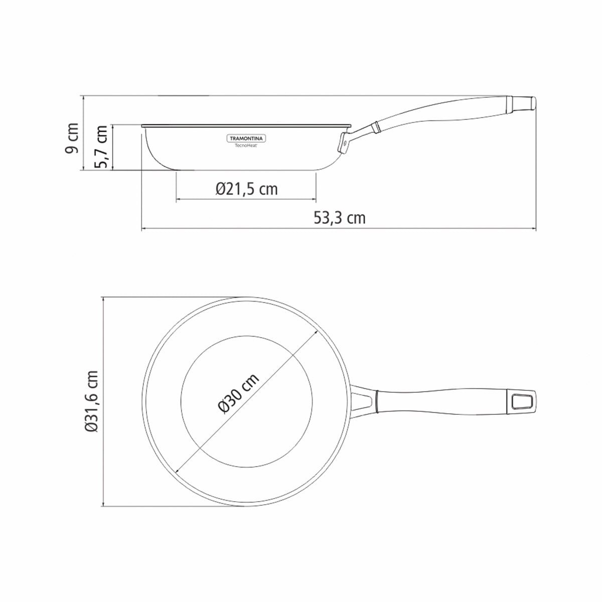 SARTÉN TRAMONTINA 62155300-GRANO 1.0 PIEZAS PLATEADO - 3