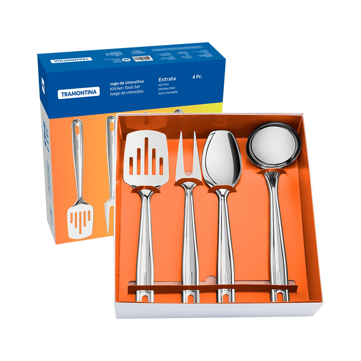 SET DE CUBIERTOS TRAMONTINA 66815/710-EXTRATA 4.0 PIEZAS PLATEADO - 1