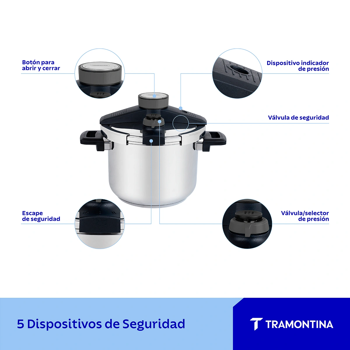 OLLA TRAMONTINA 62518/223-PRESTO PLATEADO 6 LT - 2