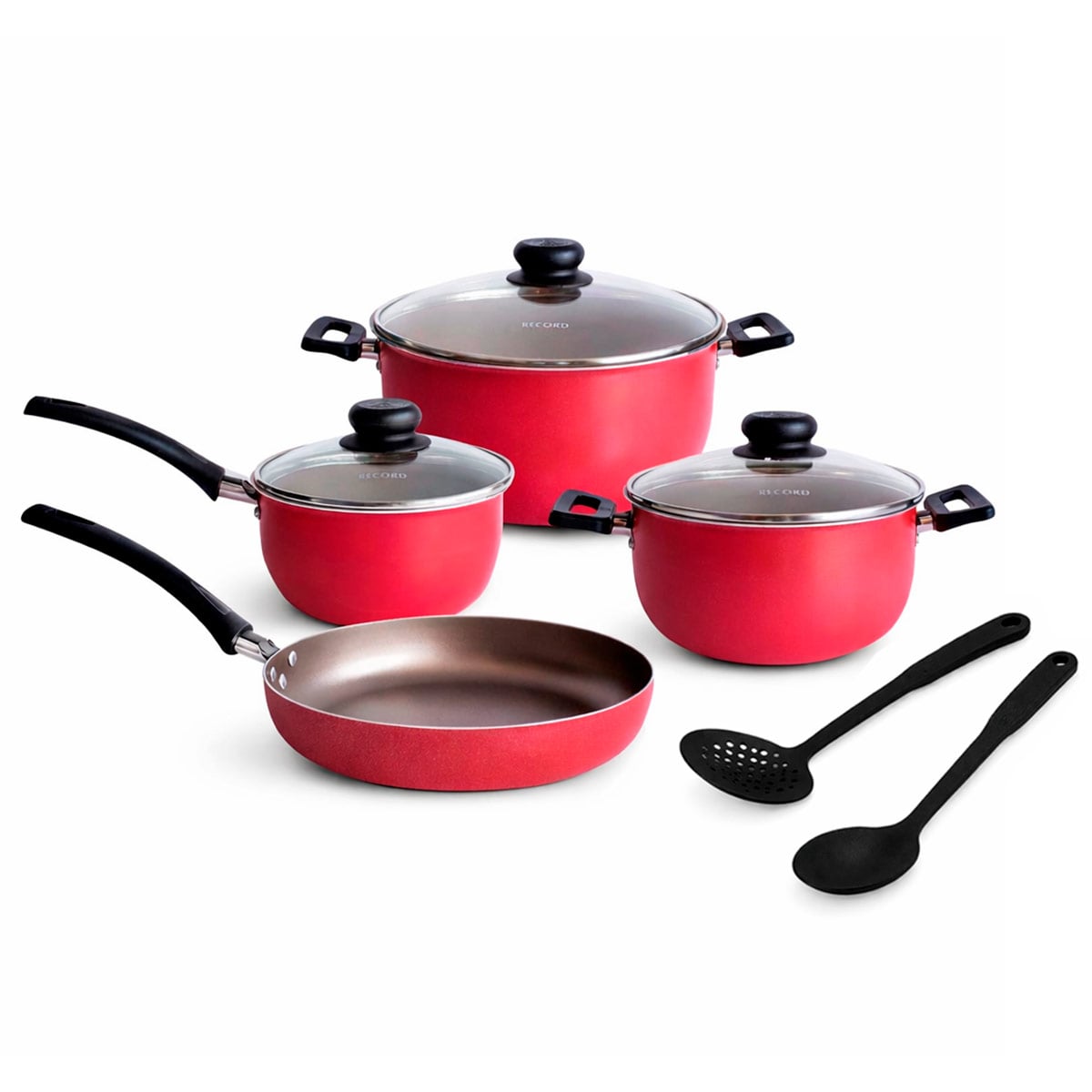 SET DE OLLAS RECORD ESSENTIAL 9.0 PIEZAS ROJO - 1