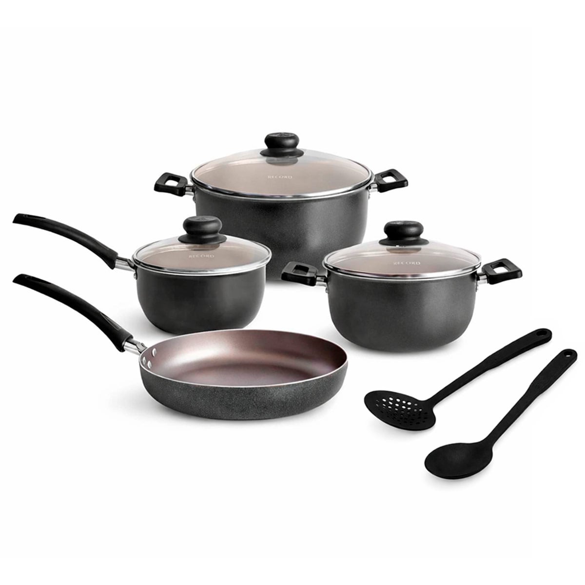SET DE OLLAS RECORD ESSENTIAL 9.0 PIEZAS NEGRO - 1