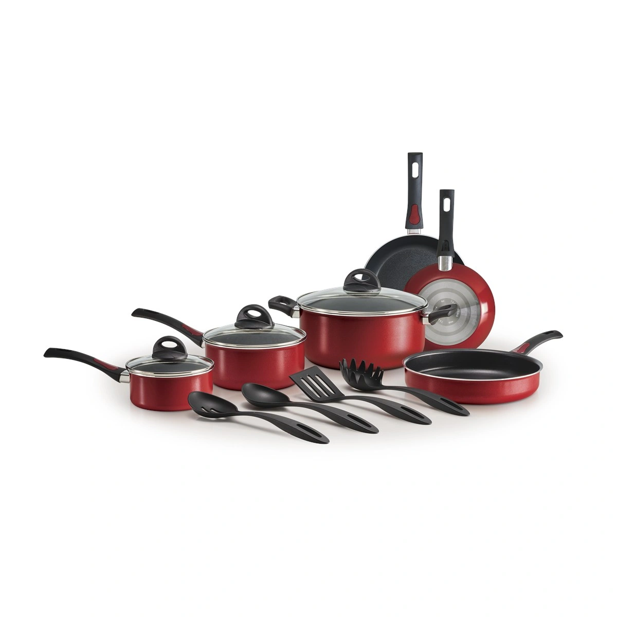 SET DE OLLAS TRAMONTINA EVERYDAY 13 PIEZAS ROJO - 1