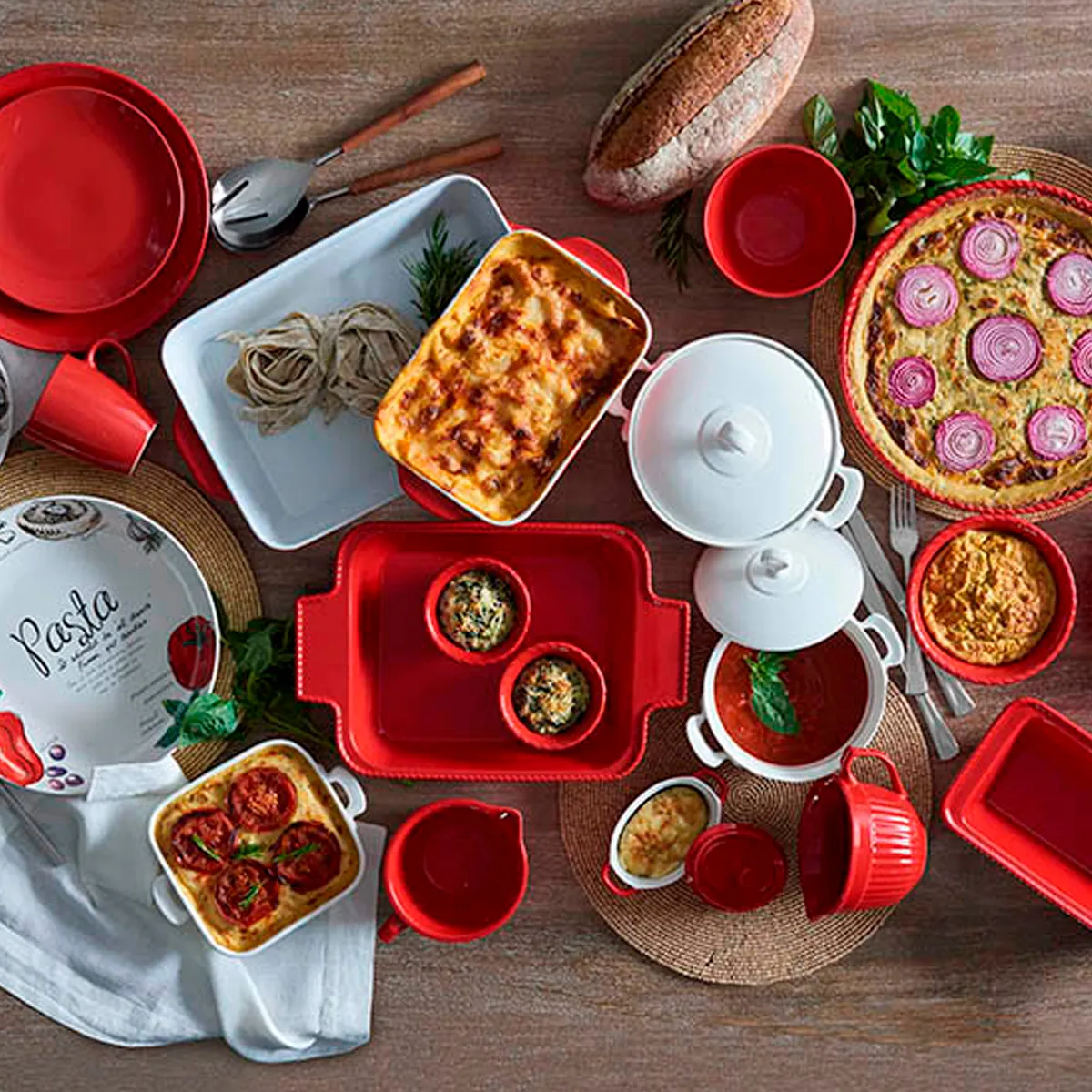 FUENTE DE HORNO RIPLEY HOME PASTA PORCELANA L CON TAPA - 2
