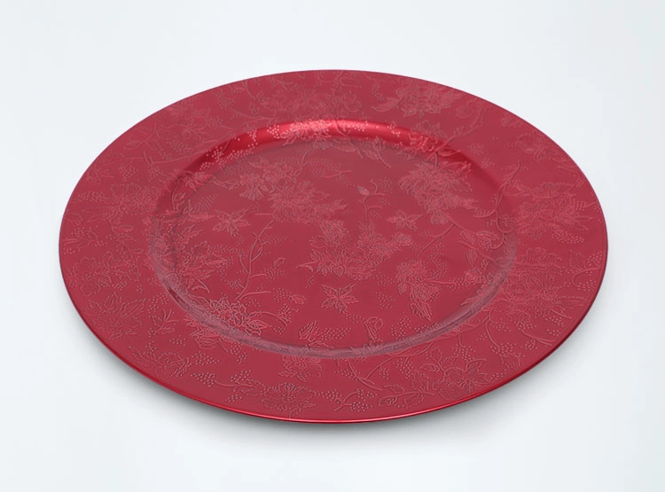 PLATO BASE RIPLEY HOME FLORES ROJO 33X33 CM - 1
