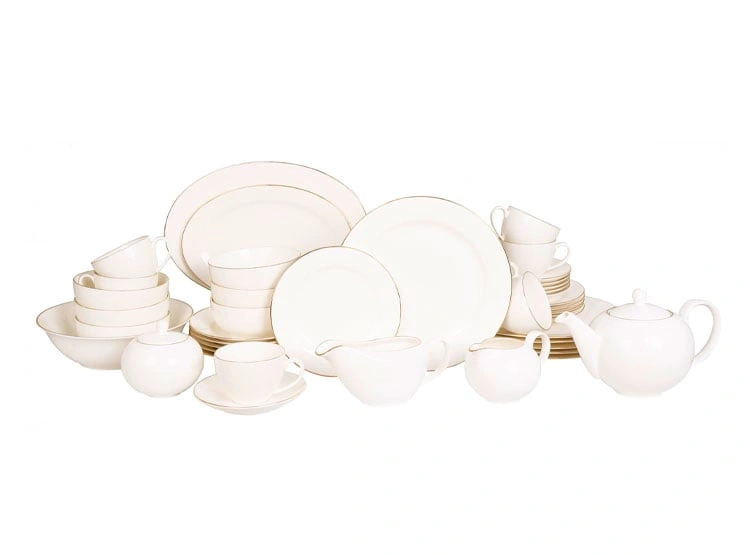 VAJILLA RIPLEY HOME SET BONE CHINA FILO DORADO PORCELANA 43 PIEZAS - 3
