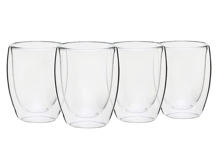 SET 4 VASOS RIPLEY HOME VIDRIO DOBLE PARED VIDRIO MULTICOLOR 350 ML - 1