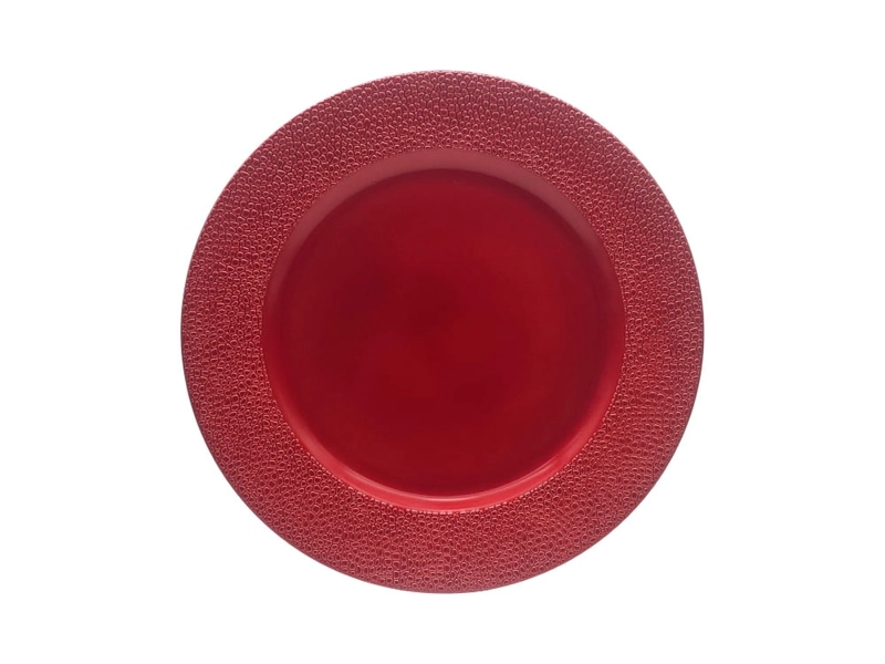 PLATO BASE RIPLEY HOME GRANULADO ROJO 33X33 CM - 1