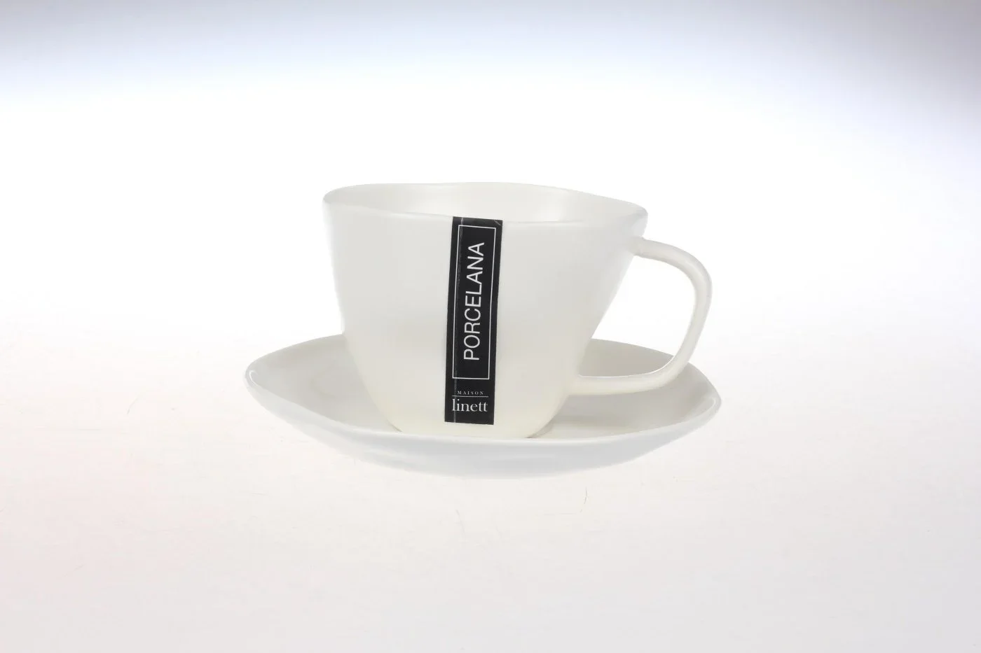 TAZA C/PLATO MAISON LINETT IRREGULAR BLANCO - 2