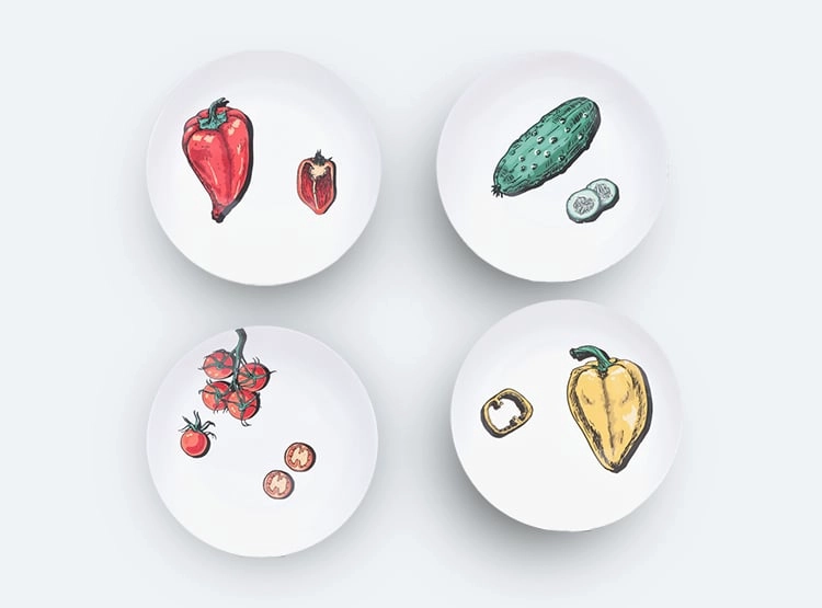 SET 4 BOWLS PASTA VEGGIE - 1