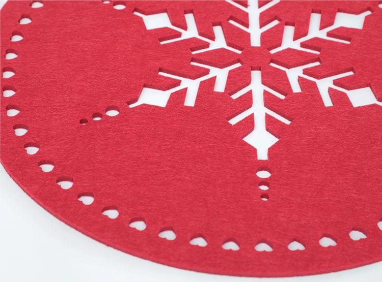 SET INDIVIDUALES RIPLEY HOME REDONDOS SNOWFLAKE 4 PIEZAS ROJO - 2