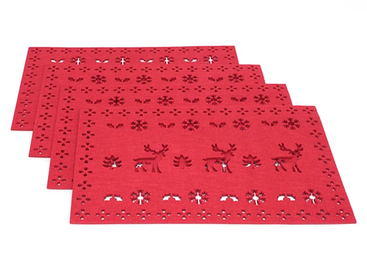 SET INDIVIDUALES RIPLEY HOME RENOS 4 PIEZAS ROJO - 1