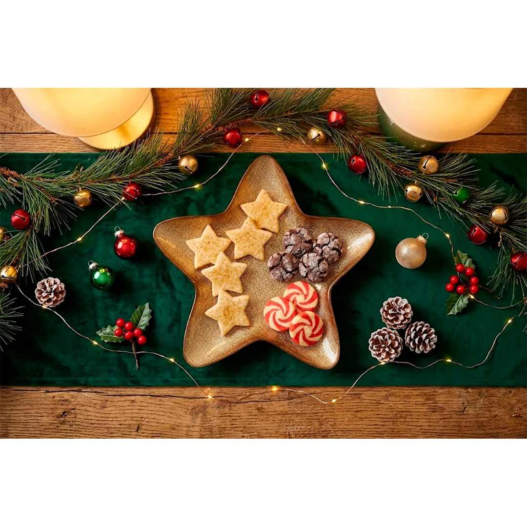 PLATO RIPLEY HOME ESTRELLA GLITTER DORADO - 1