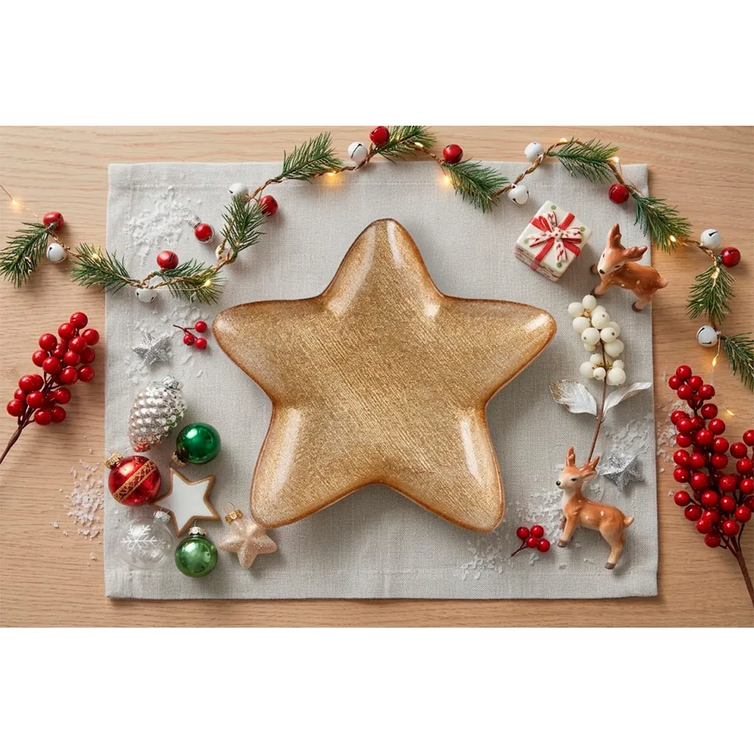 PLATO RIPLEY HOME ESTRELLA GLITTER DORADO - 2