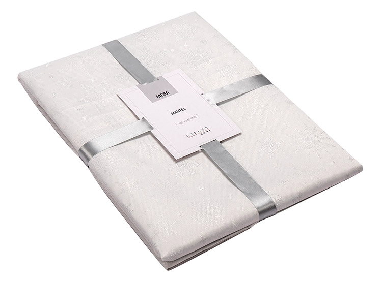 MANTEL RIPLEY HOME NAVIDAD COPOS 240 CM X 180 CM BLANCO - 2