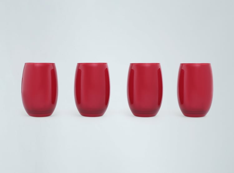SET VASOS RIPLEY HOME DRINKWARE VIDRIO ROJO X4 - 1