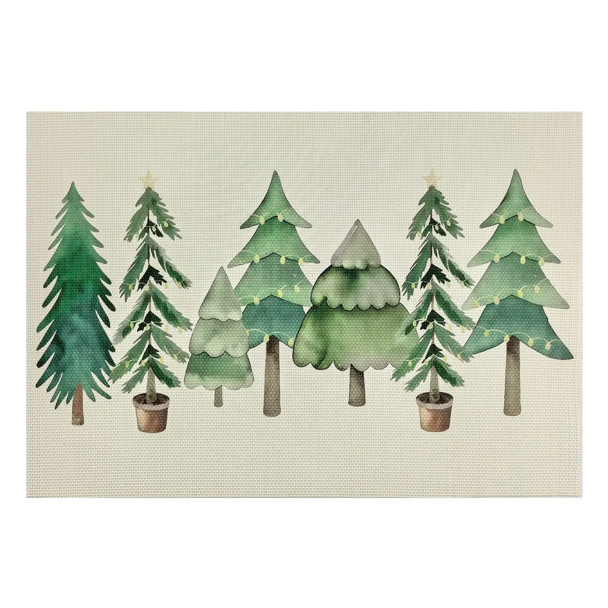 SET X4 INDIVIDUALES RIPLEY HOME PINO NAVIDAD RECTANGULAR  - 1
