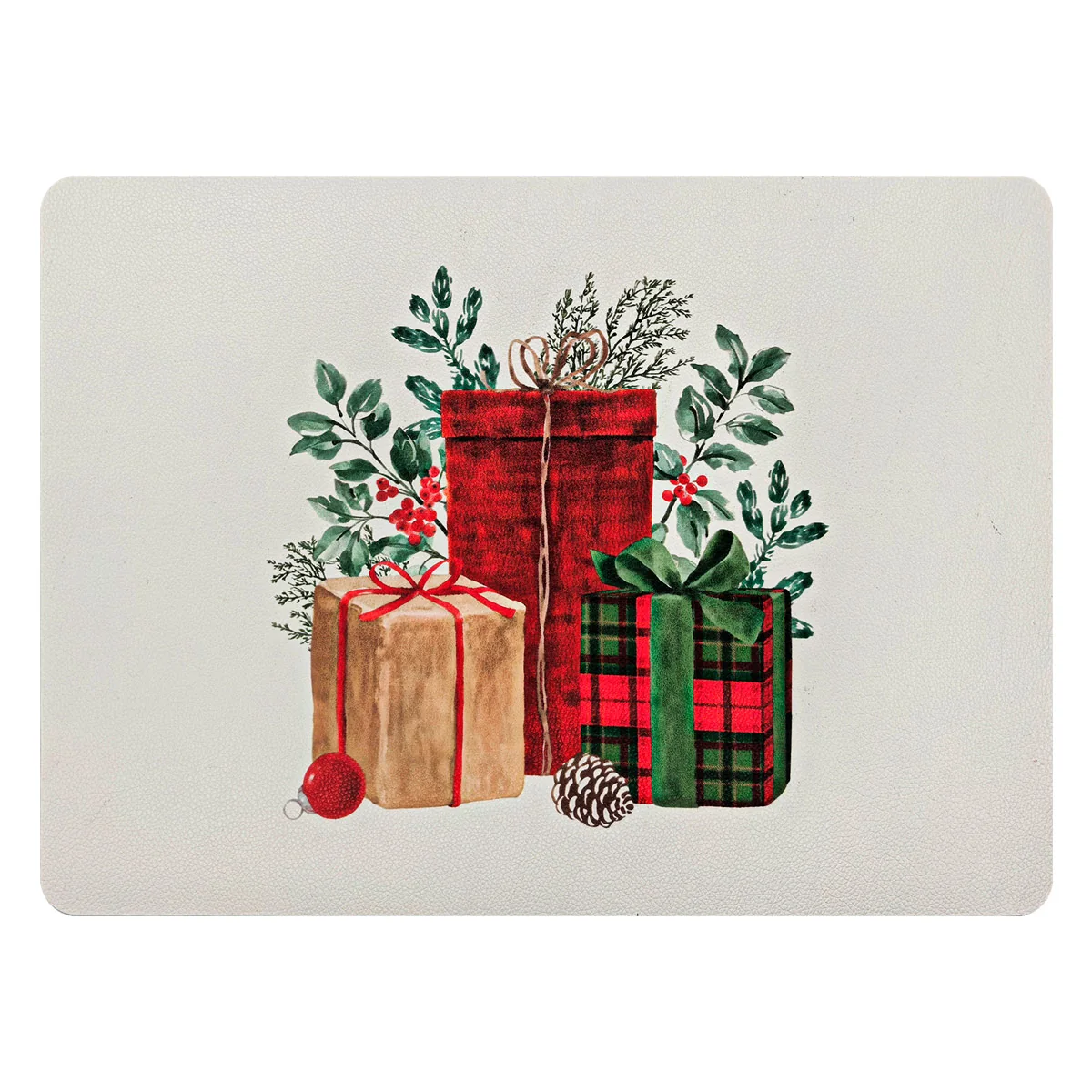 SET X4 INDIVIDUALES RIPLEY HOME REGALOS NAVIDAD RECTANGULAR  - 1