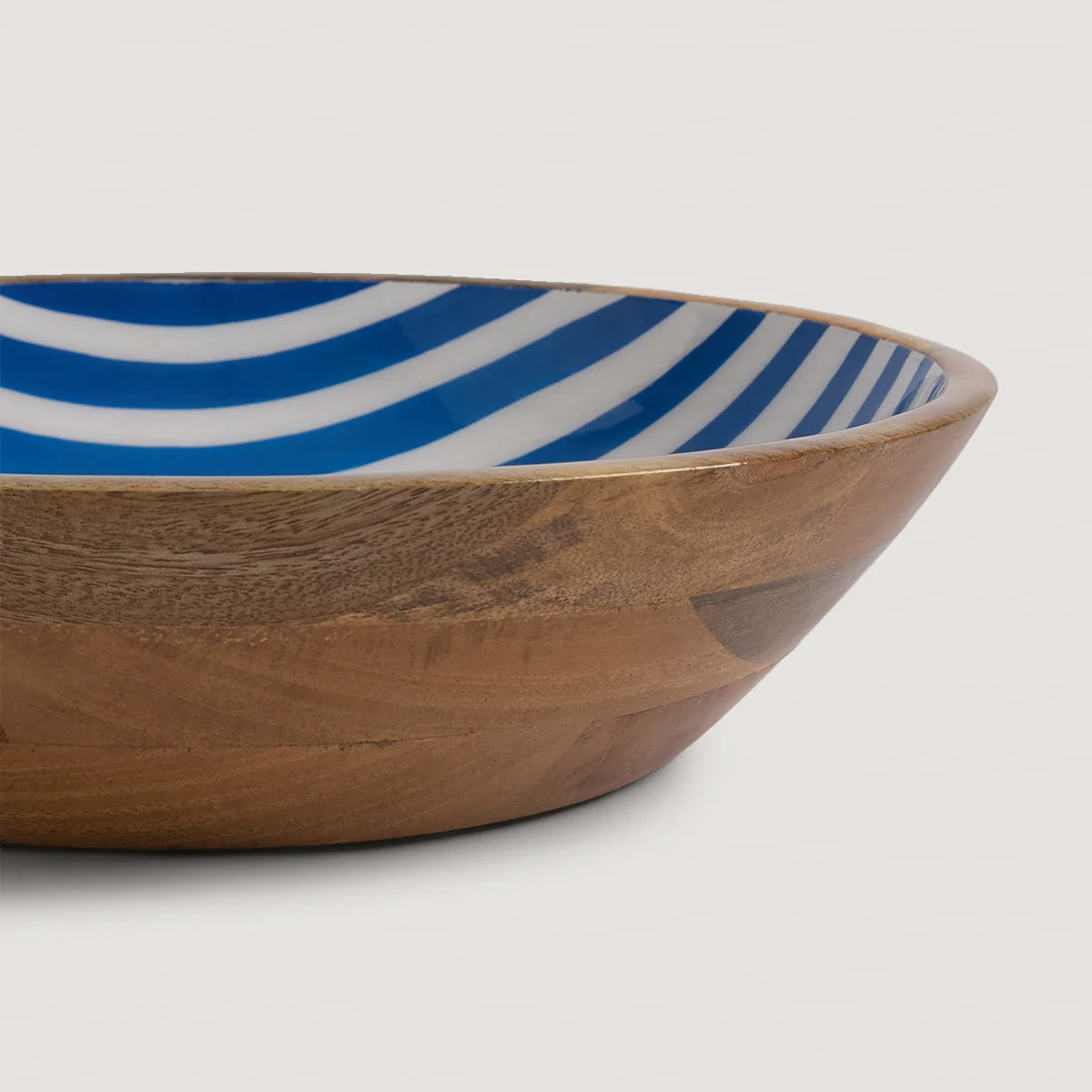 ENSALADERA RIPLEY HOME MADERA LÍNEAS AZUL - 4