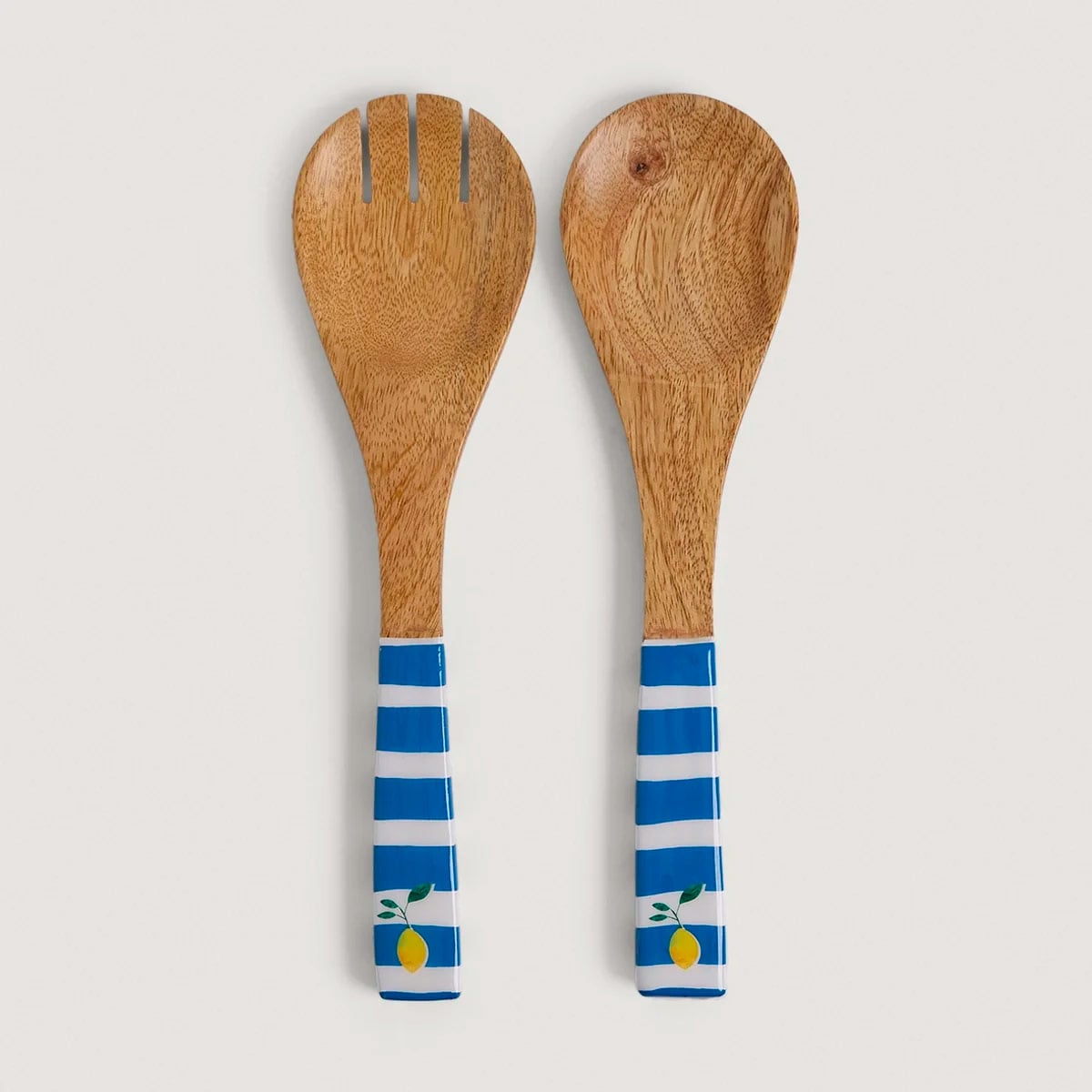 SET CUBIERTOS DE SERVIR RIPLEY HOME MADERA LÍNEAS AZUL - 2