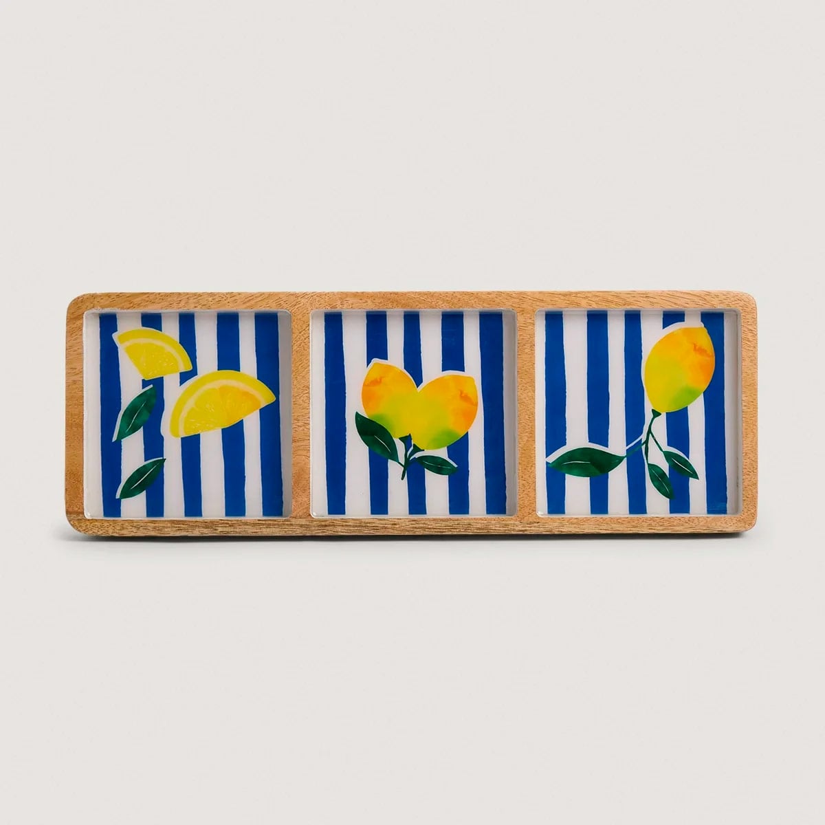 FUENTE RIPLEY HOME MADERA RECTANGULAR LÍNEAS AZUL - 2