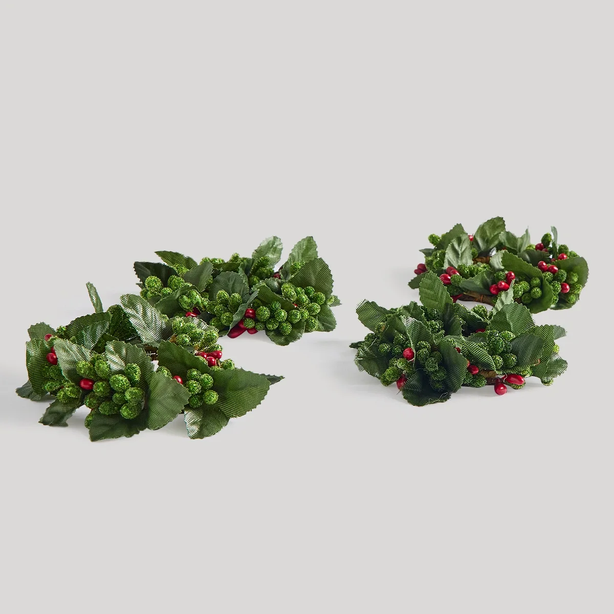 SET X4 PORTA SERVILLETAS RIPLEY HOME CORONA NAVIDAD VERDE - 1