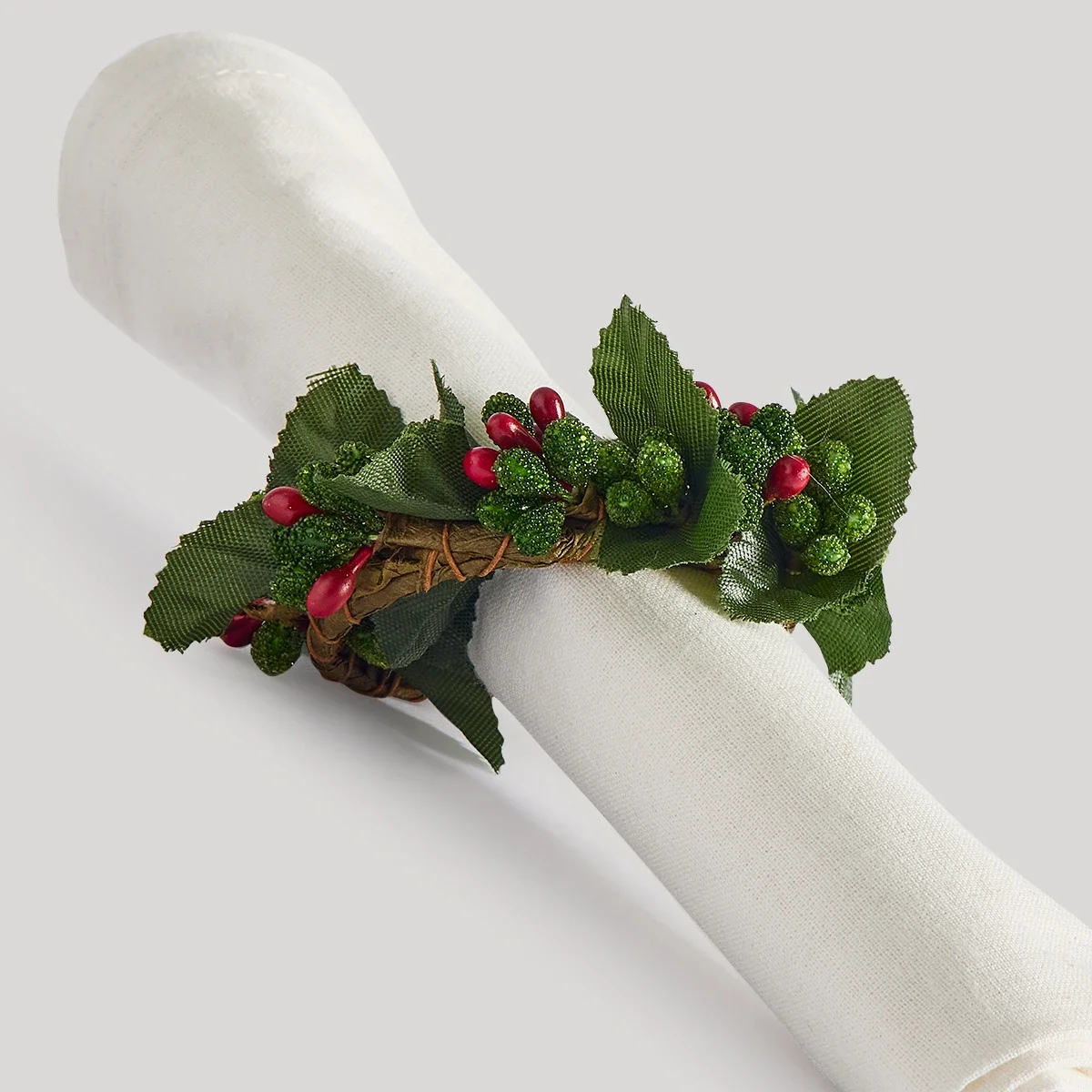 SET X4 PORTA SERVILLETAS RIPLEY HOME CORONA NAVIDAD VERDE - 2