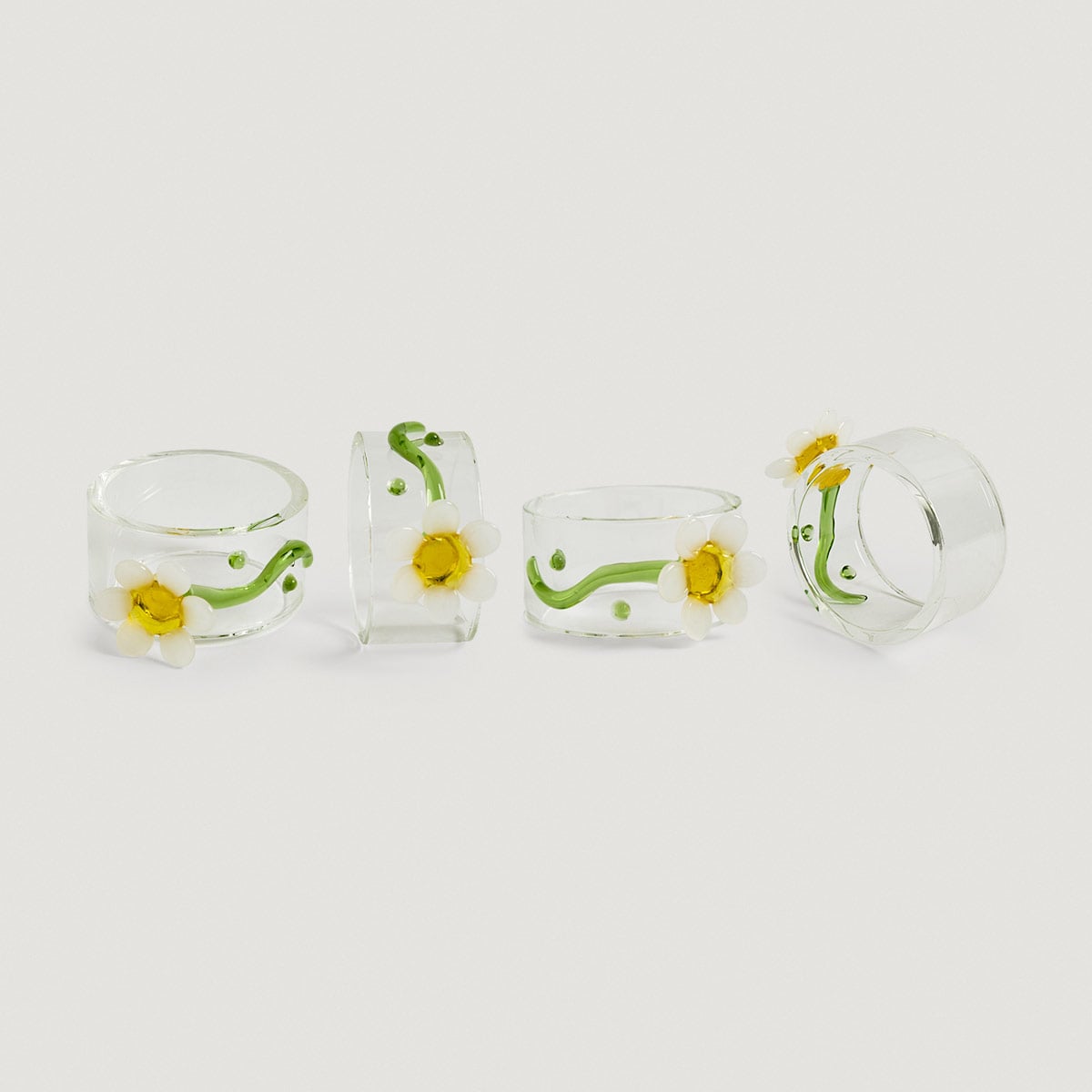 SET X4 PORTA SERVILLETAS RIPLEY HOME VIDRIO AMARILLO - 2