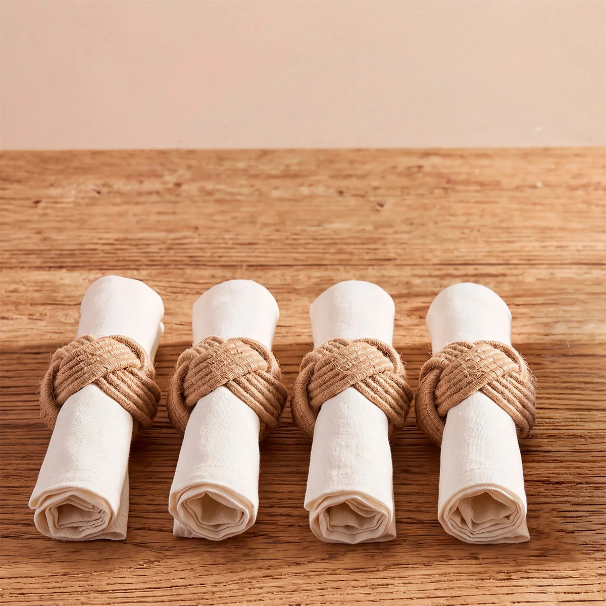 SET X4 PORTA SERVILLETAS RIPLEY HOME TRENZADO BEIGE - 1