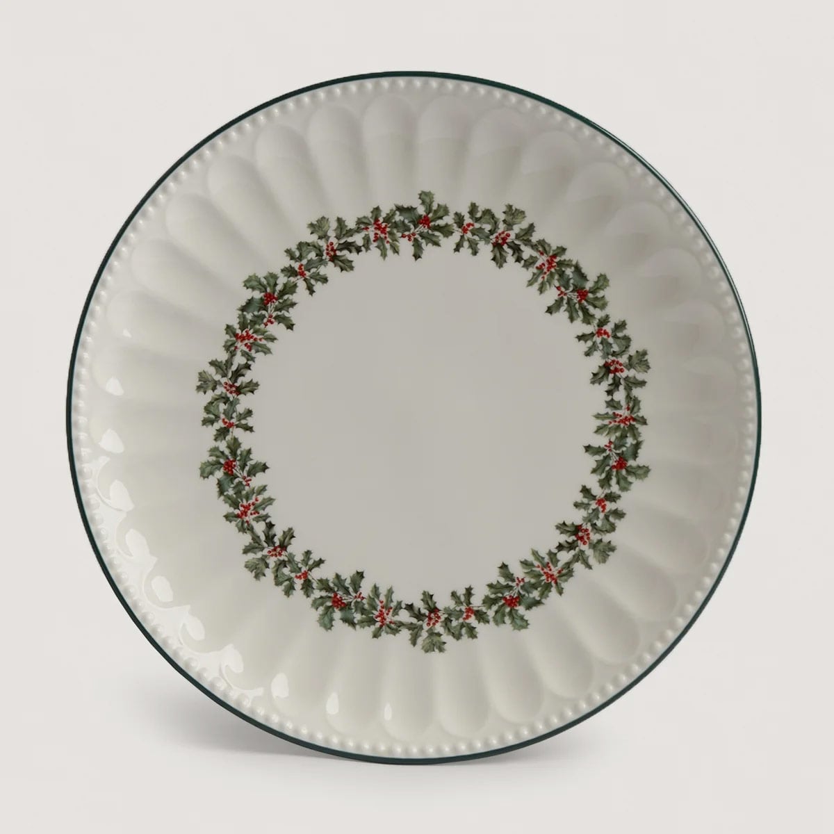 PLATO FONDO RIPLEY HOME RAMAS NAVIDAD BLANCO - 2