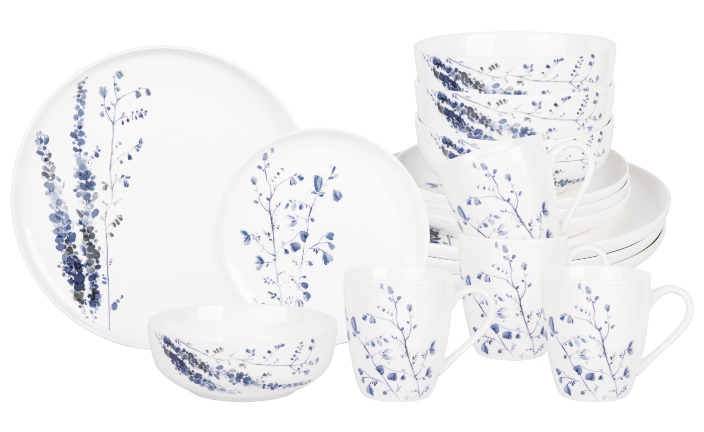 SET DE VAJILLA RIPLEY HOME EUCALIPTO 16 PIEZAS AZUL - 1