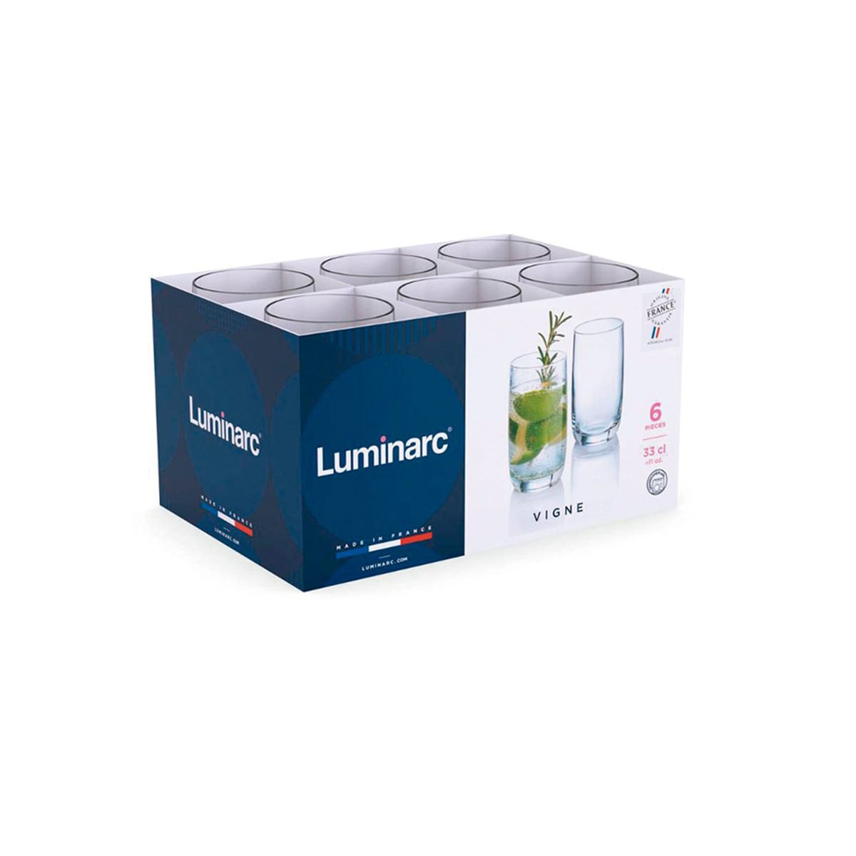 VASO LUMINARC VIGNE ALTO VIDRIO TEMPLADO TRANSPARENTE - 4