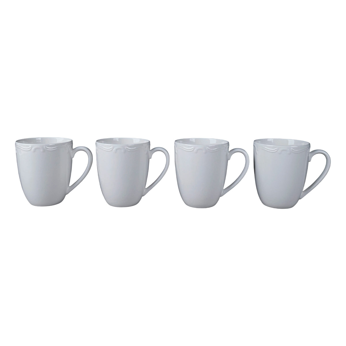 SET X4 PLATOS MUG RIPLEY HOME CLÁSICO BLANCO - 1