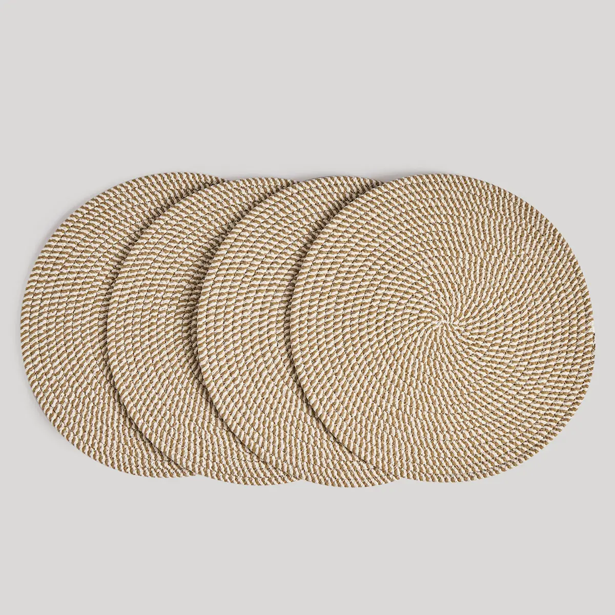 SET X4 INDIVIDUALES RIPLEY HOME BICOLOR BEIGE - 2
