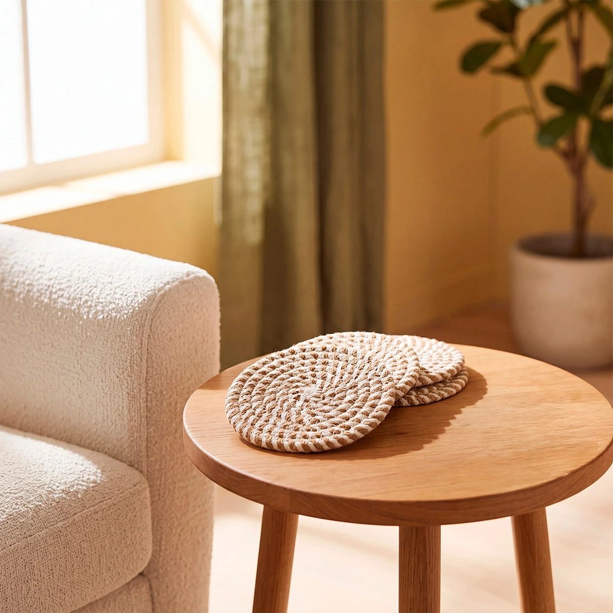 SET X4 POSAVASOS RIPLEY HOME BICOLOR BEIGE - 1