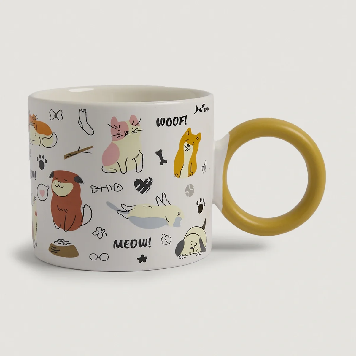 MUG RIPLEY HOME PERROS Y GATOS BLANCO - 1
