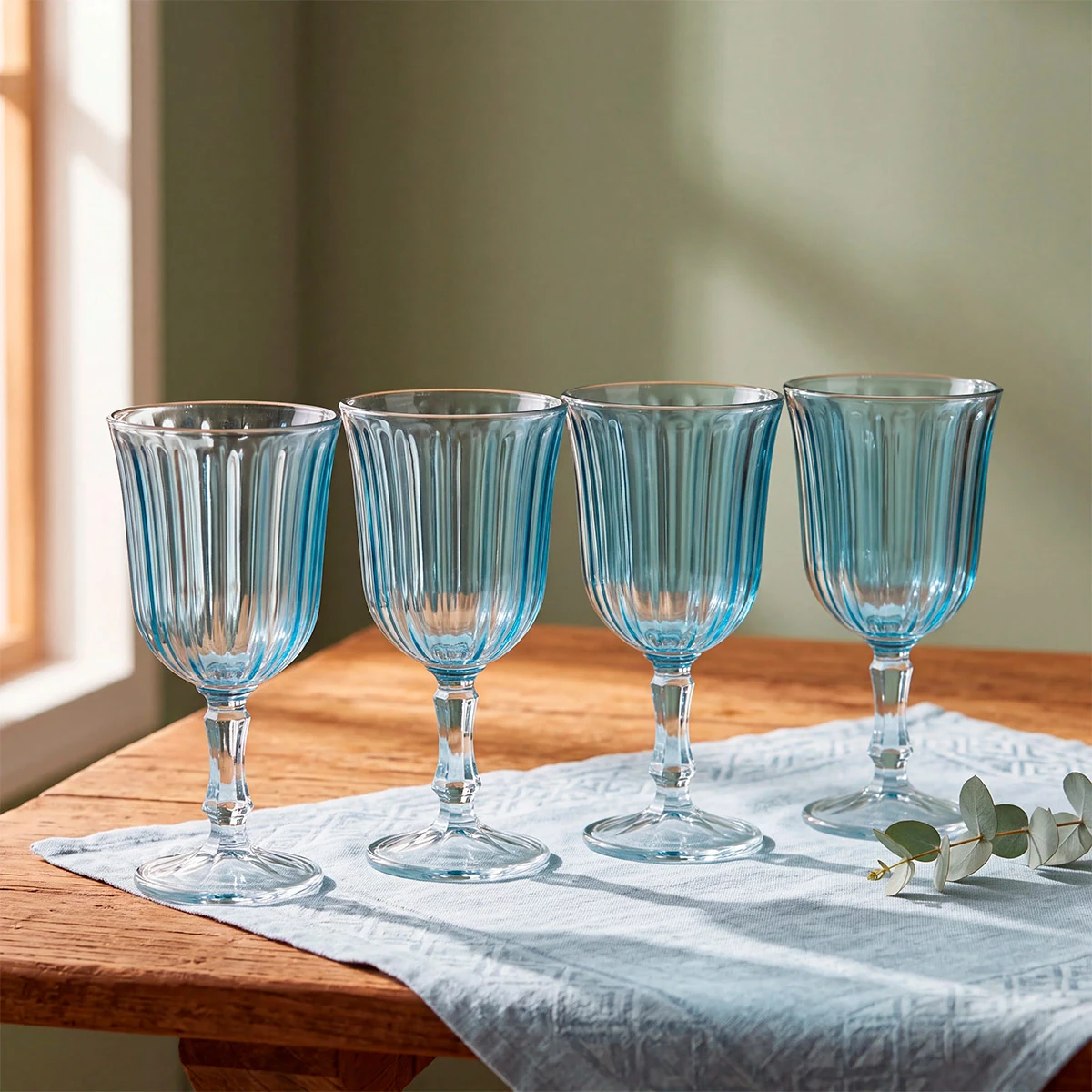 SET X4 COPAS RIPLEY HOME CLASSIC COLLECTION LÍNEAS AZUL - 1