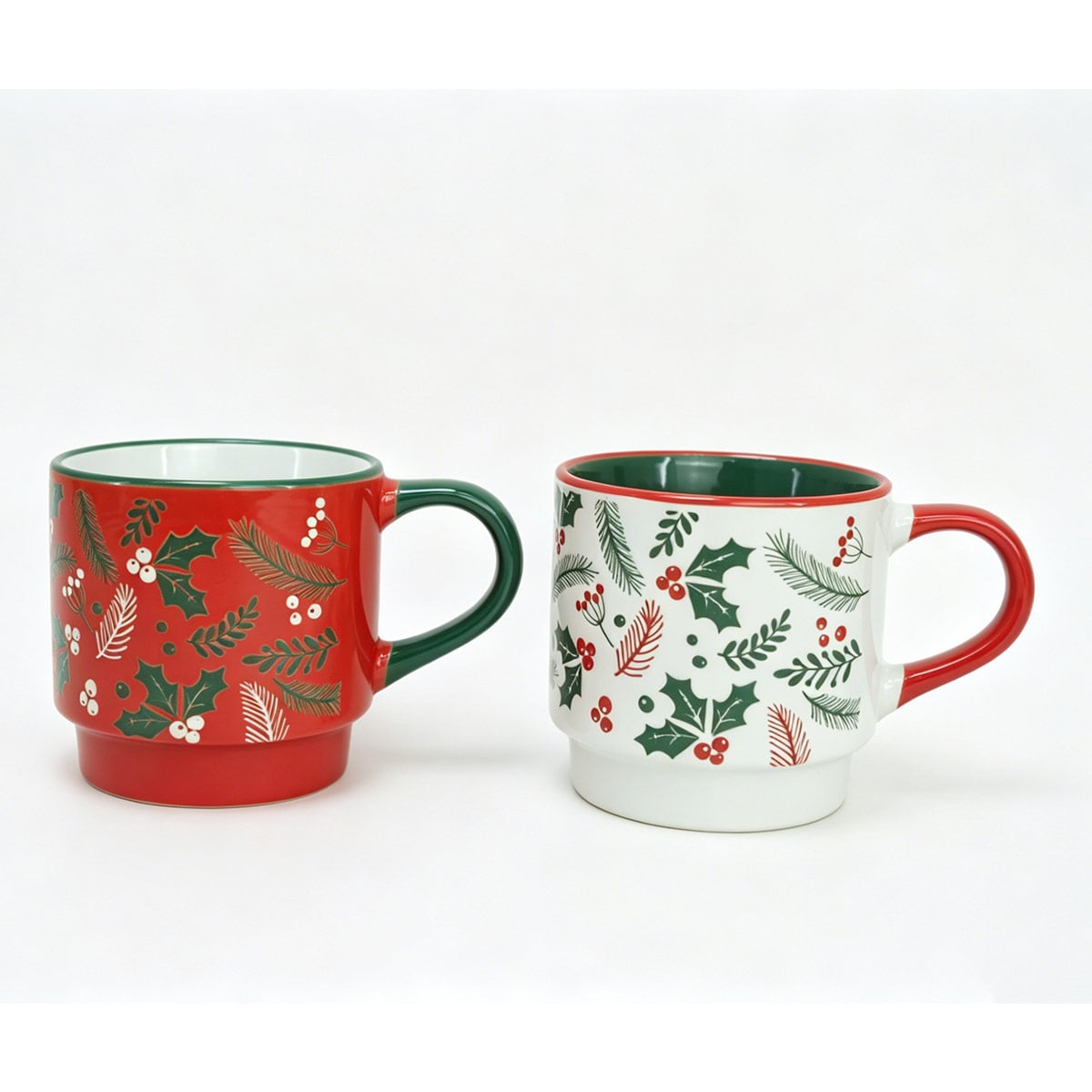 SET X12 MUG RIPLEY HOME HOJAS BLANCO/ROJO - 1