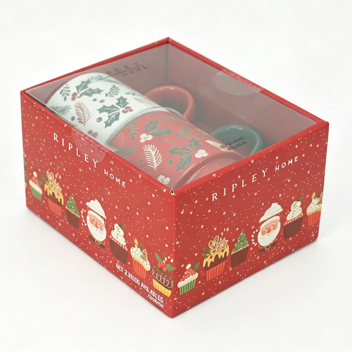 SET X12 MUG RIPLEY HOME HOJAS BLANCO/ROJO - 2