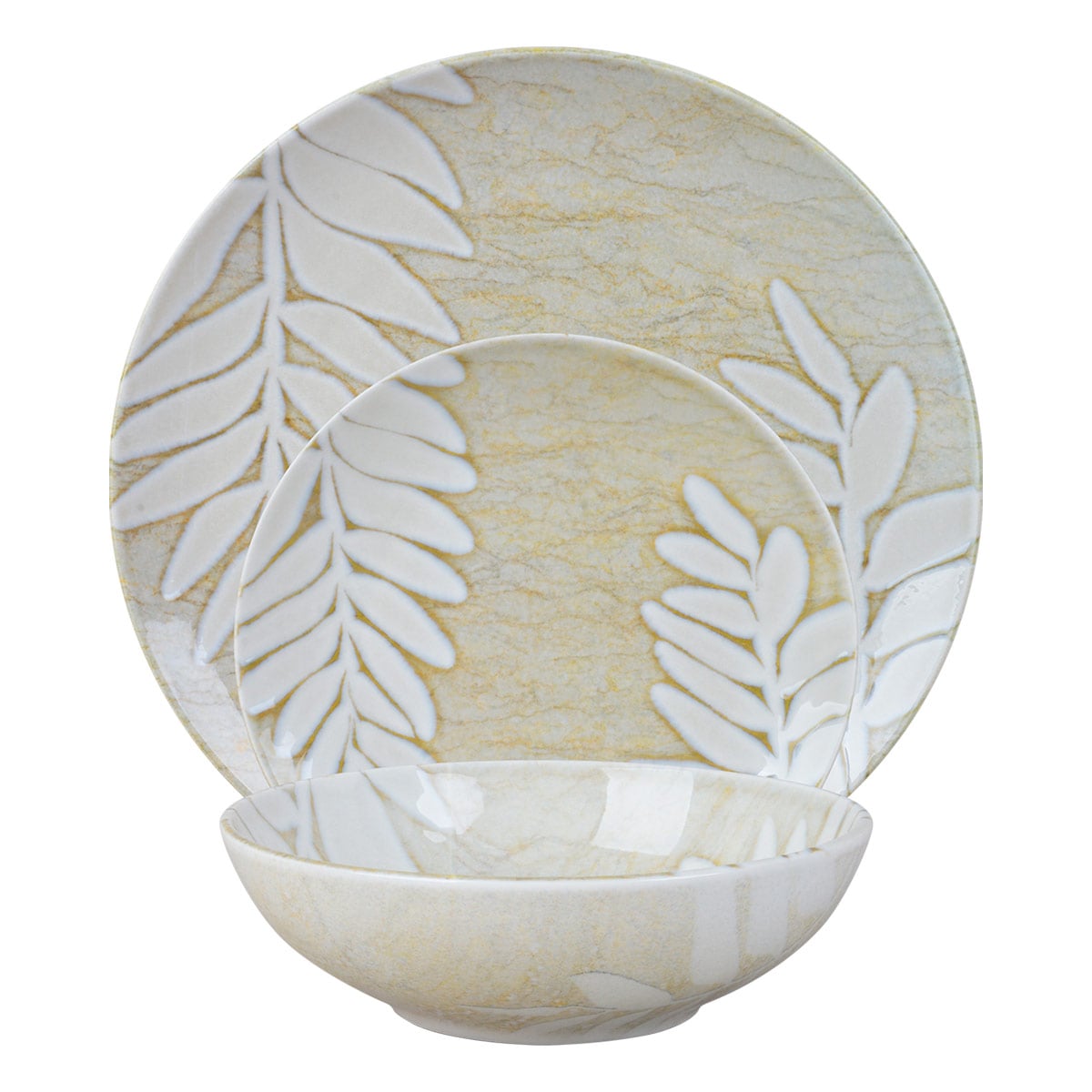 SET DE VAJILLA RIPLEY HOME LEAVES 12 PIEZAS BEIGE - 3