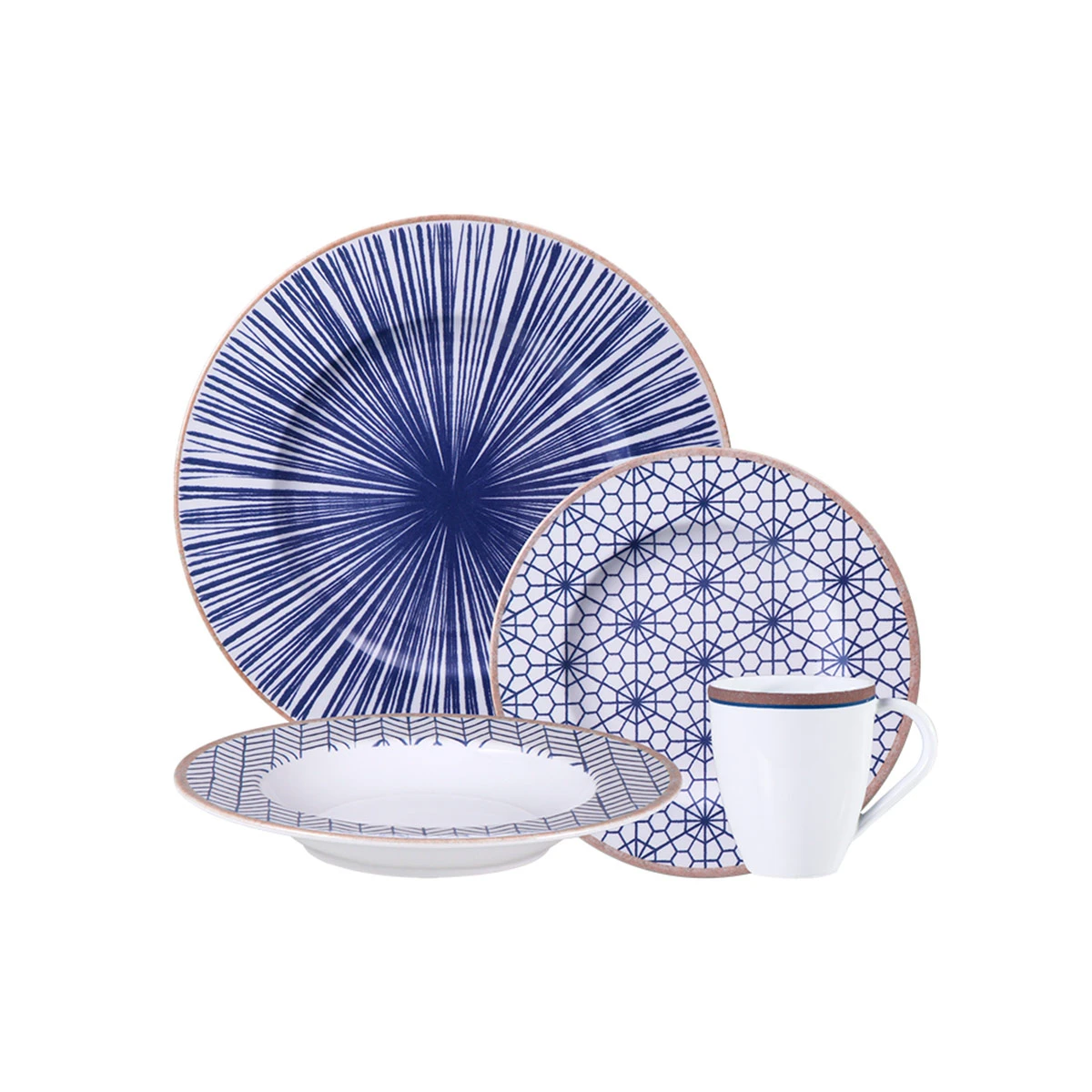 VAJILLA TRAMONTINA ABSTRATTA PORCELANA 16 PIEZAS - 1