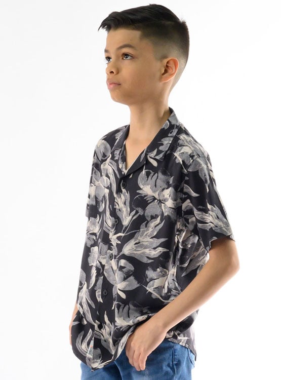 CAMISA MANGA CORTA NIÑO WOALLANCE GRIS ITALO - 2