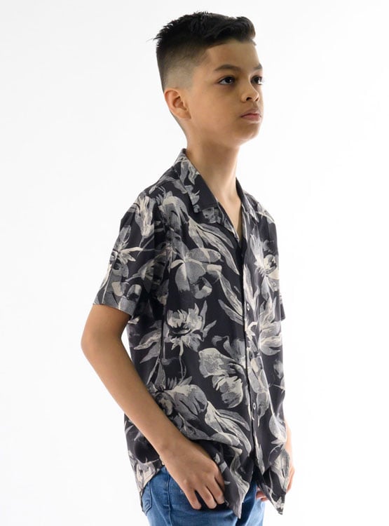 CAMISA MANGA CORTA NIÑO WOALLANCE GRIS ITALO - 3