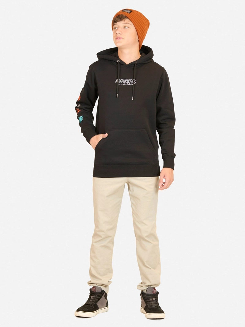 POLERA MANGA LARGA ALGODÓN NIÑO MAUI AND SONS NEGRO 5O528 CANGURO - 1