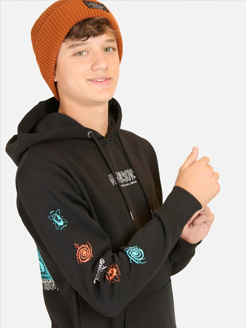 POLERA MANGA LARGA ALGODÓN NIÑO MAUI AND SONS NEGRO 5O528 CANGURO - 4