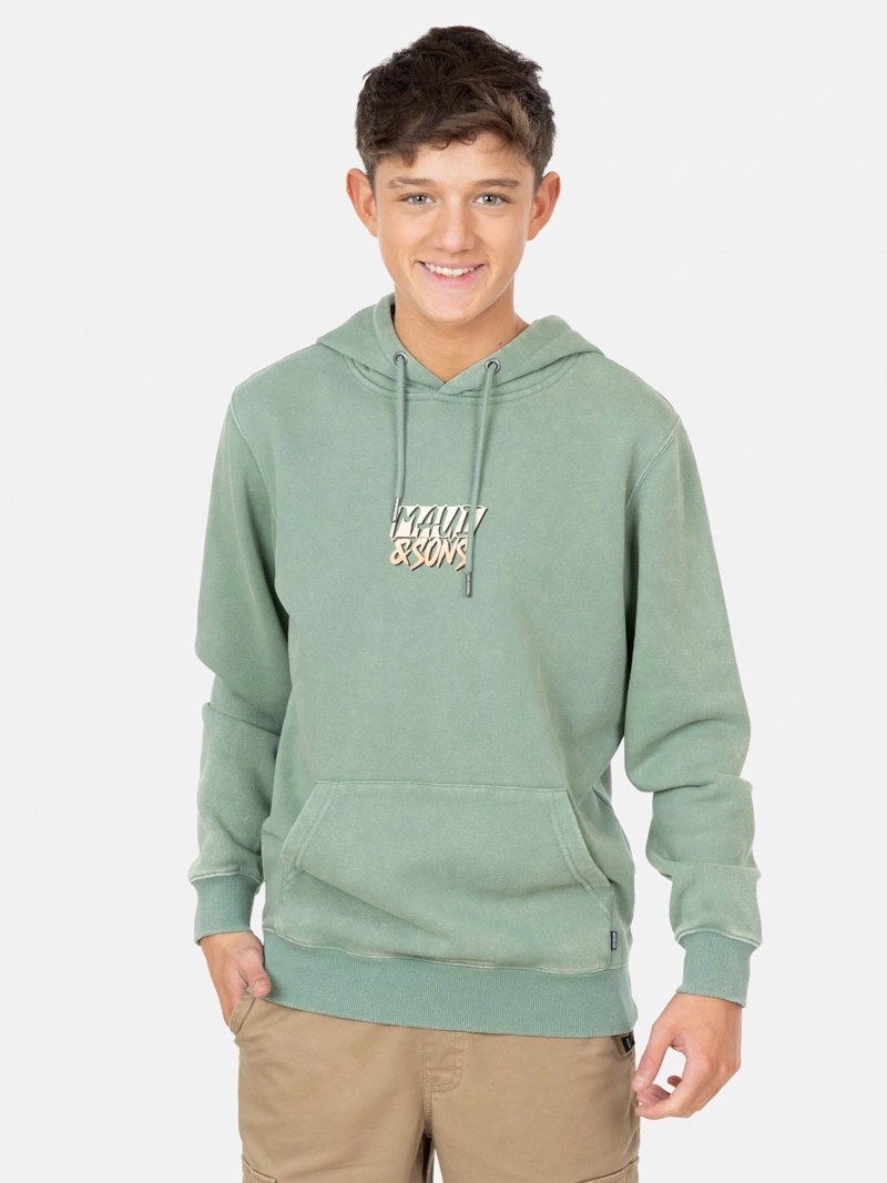 POLERA MANGA LARGA ALGODÓN NIÑO MAUI AND SONS VERDE 5O800 CANGURO - 2