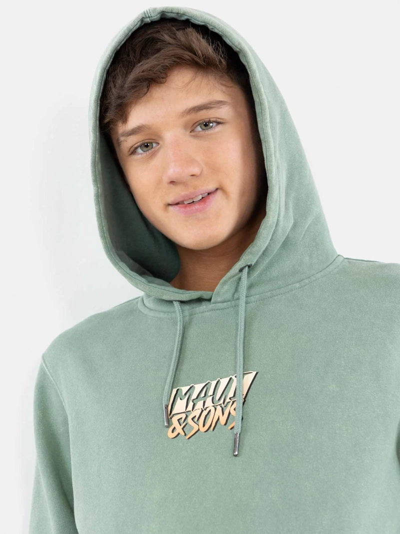 POLERA MANGA LARGA ALGODÓN NIÑO MAUI AND SONS VERDE 5O800 CANGURO - 4